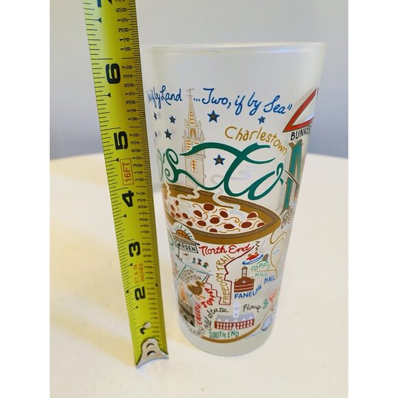 2 Boston Themed Catstudio Frosted Drinking Glasses Dated 2015 - Picture 10 of 11